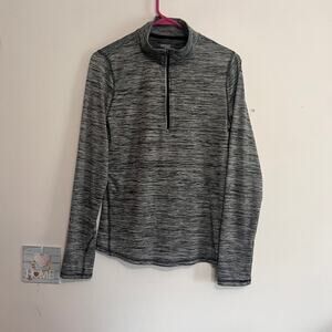 Danskin Semi- Fitted Long Sleeve Workout Shirt Womens Size Medium (8-10) Gray